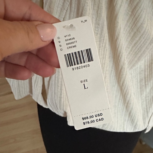 NWT BY ANTHROPOLOGIE SHEER RIBBED BUCKLE BUBBLE TANK  - Large - Picture 5 of 11